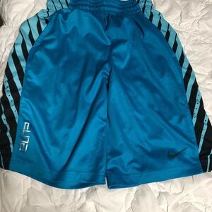 Nike Teal Blue Basketball Shorts with Black Stripes